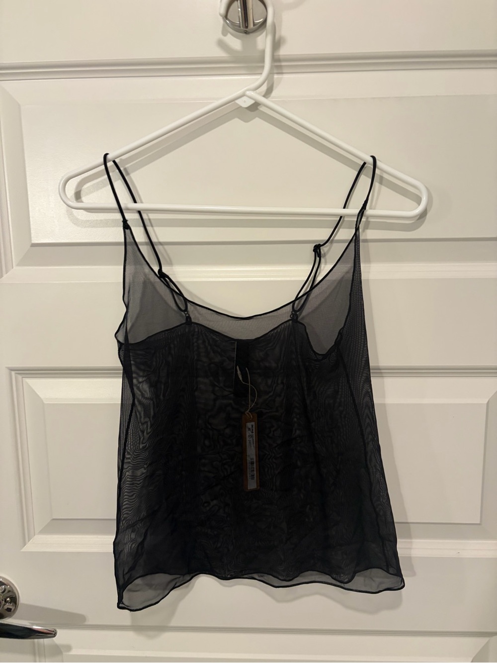 SKIMS Black Sheer Mesh Tank Top
